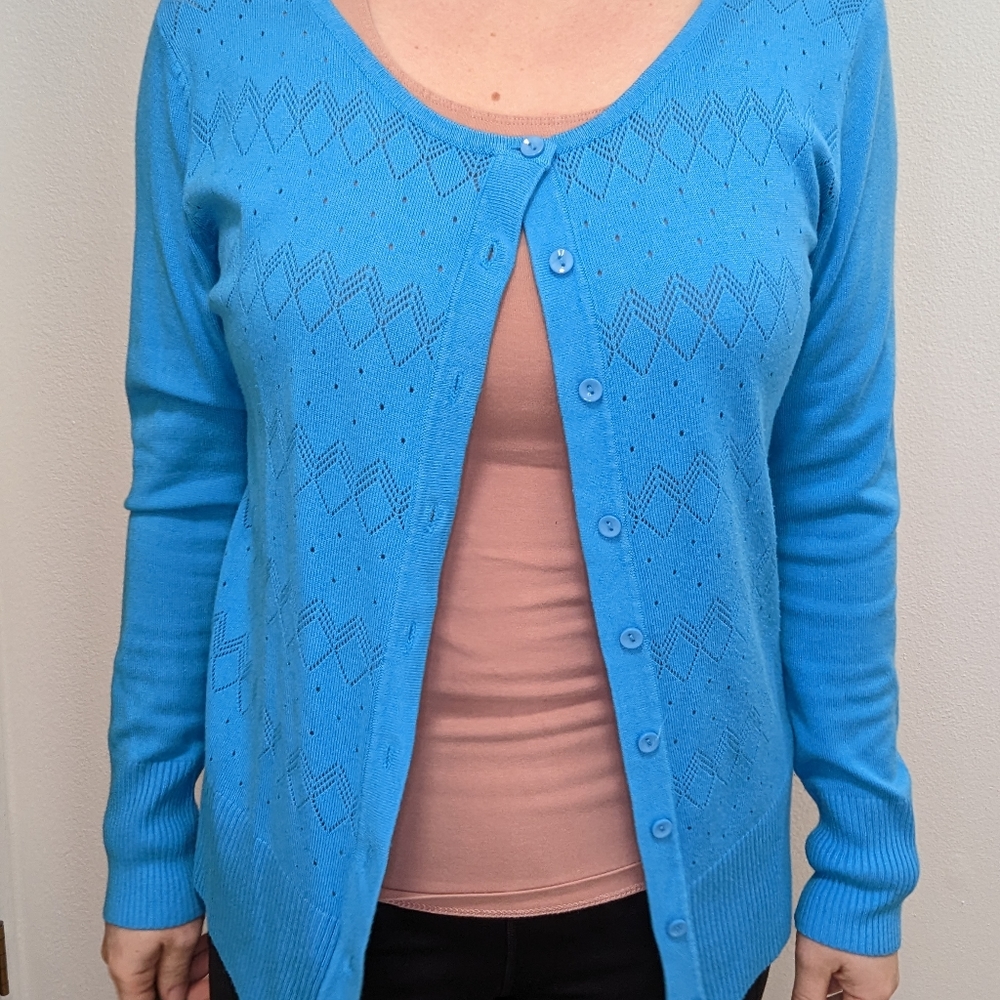 Bright Blue Cardigan with detailing